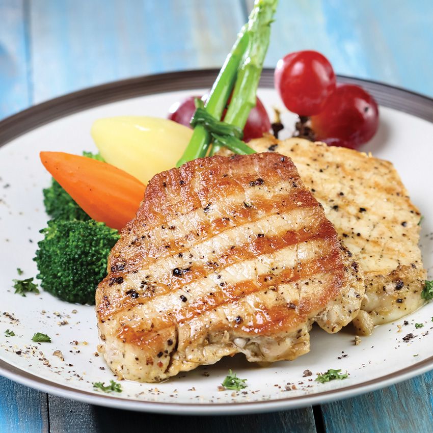 Fresh Boneless Sirloin pork Chops, $2.29 Lb.