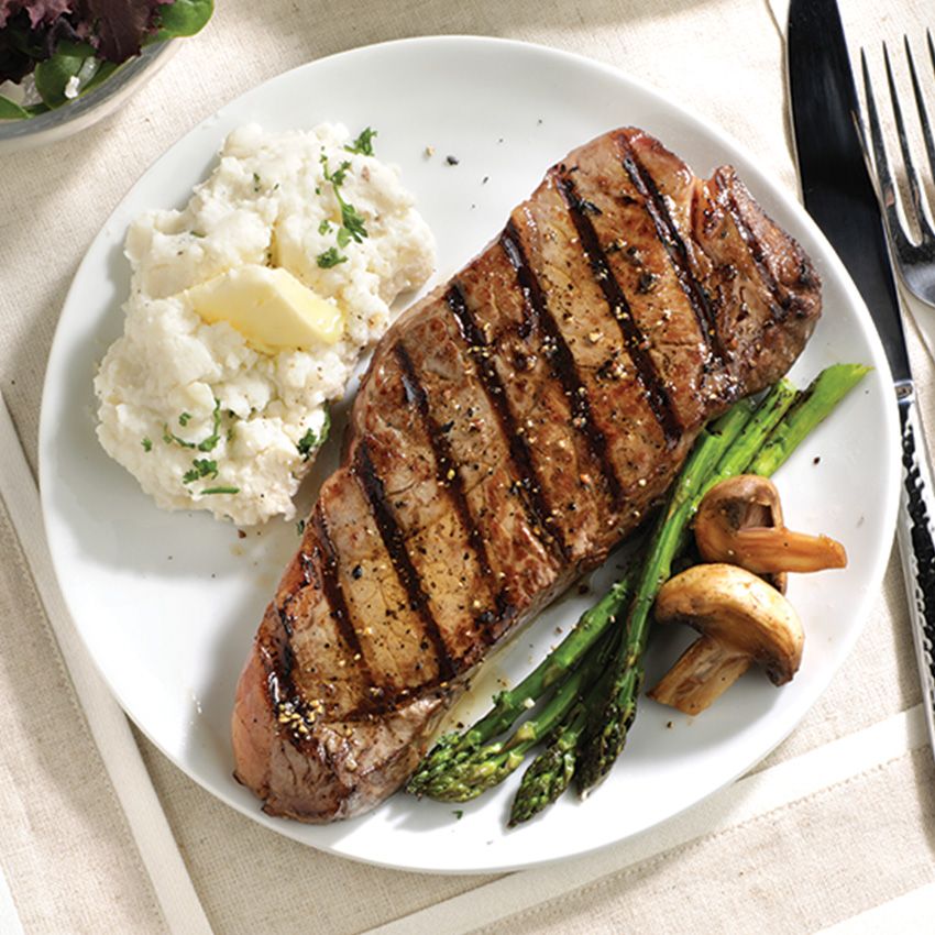 Boneless New York Strip Steak, $12.99 Lb.